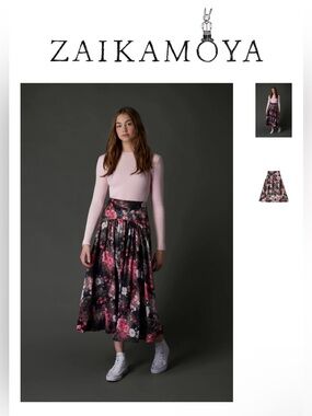 Zaikamoya Gretchen Skirt In Pink Flowers